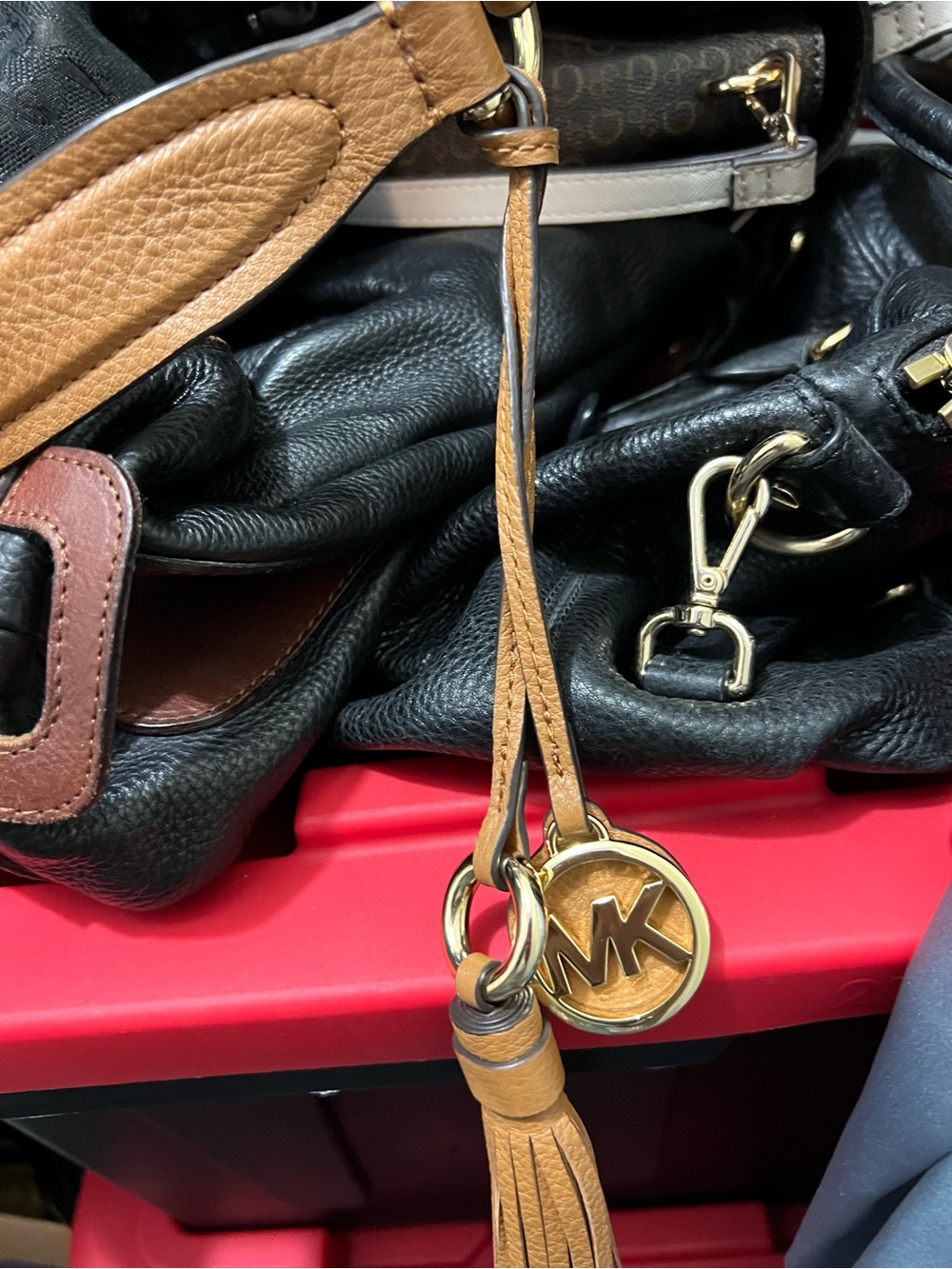 Michael Kors LYDIA Hobo Handbag Caramel Brown Pebble Leather (NWOT) - Picture 8 of 8